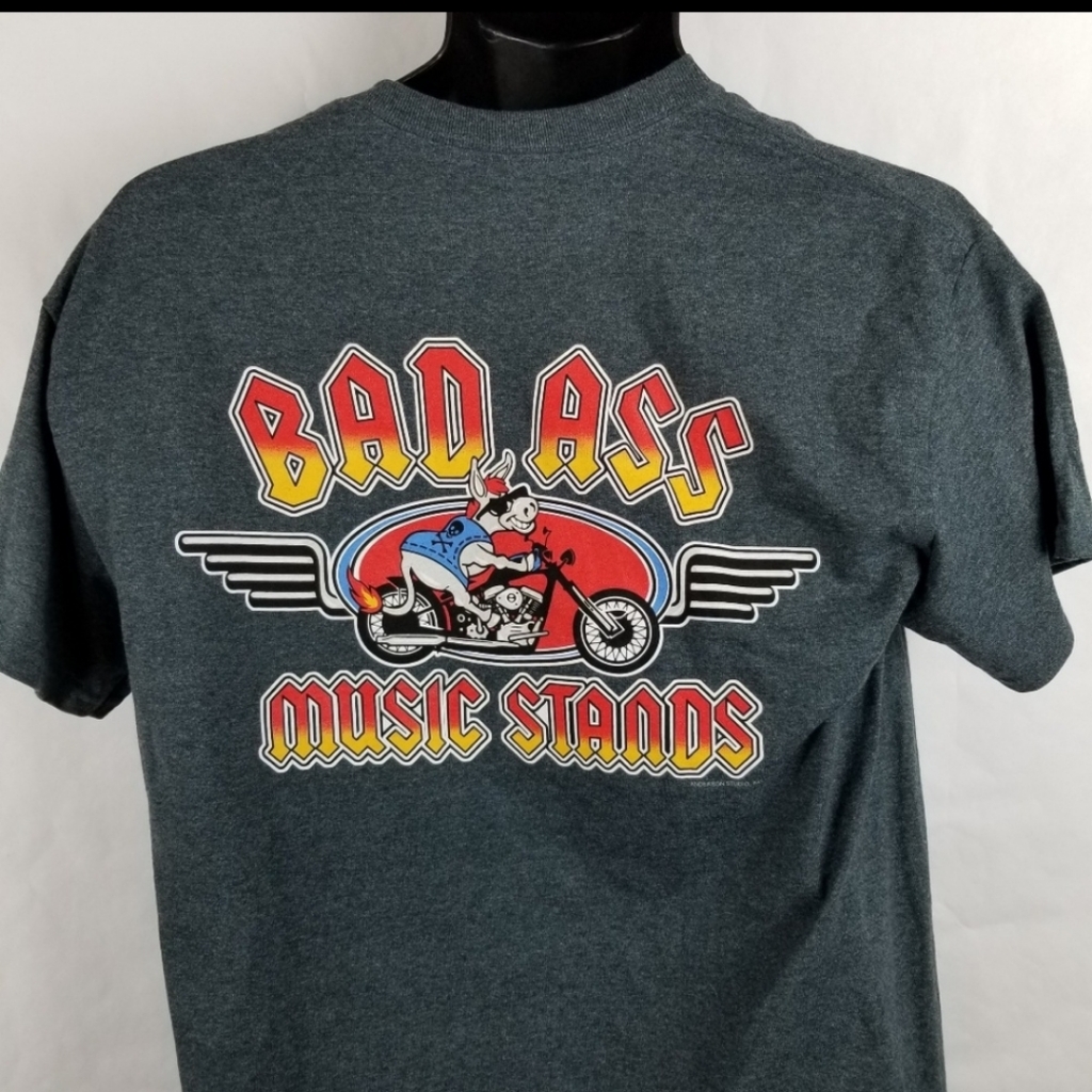 Bad Ass Music Stands Bamstands T Shirt Medium